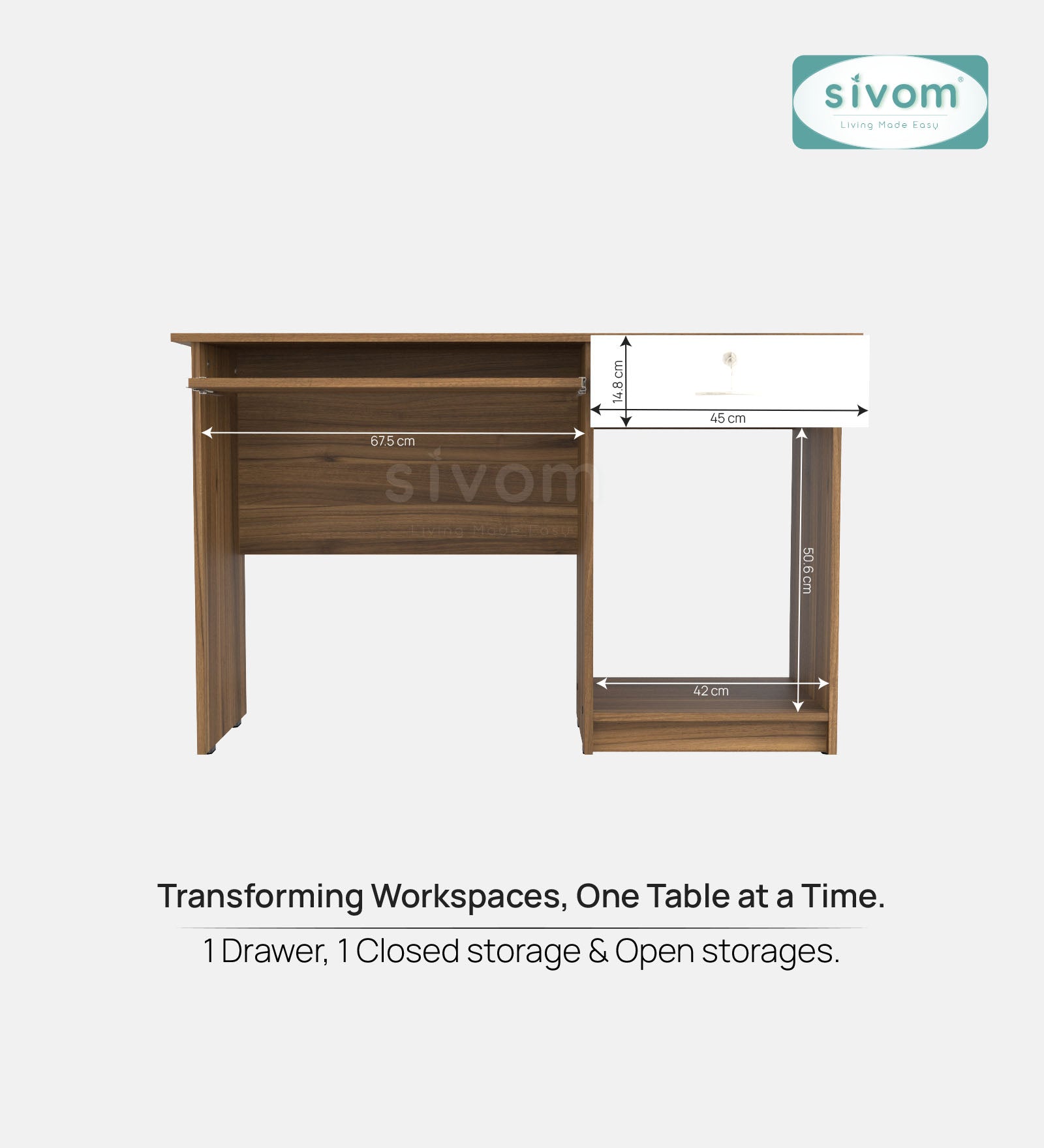 SIVOM Soffi Home/Office Engineered Wood Executive Desk for Modern Homes | Elegant Design & Premium Finish