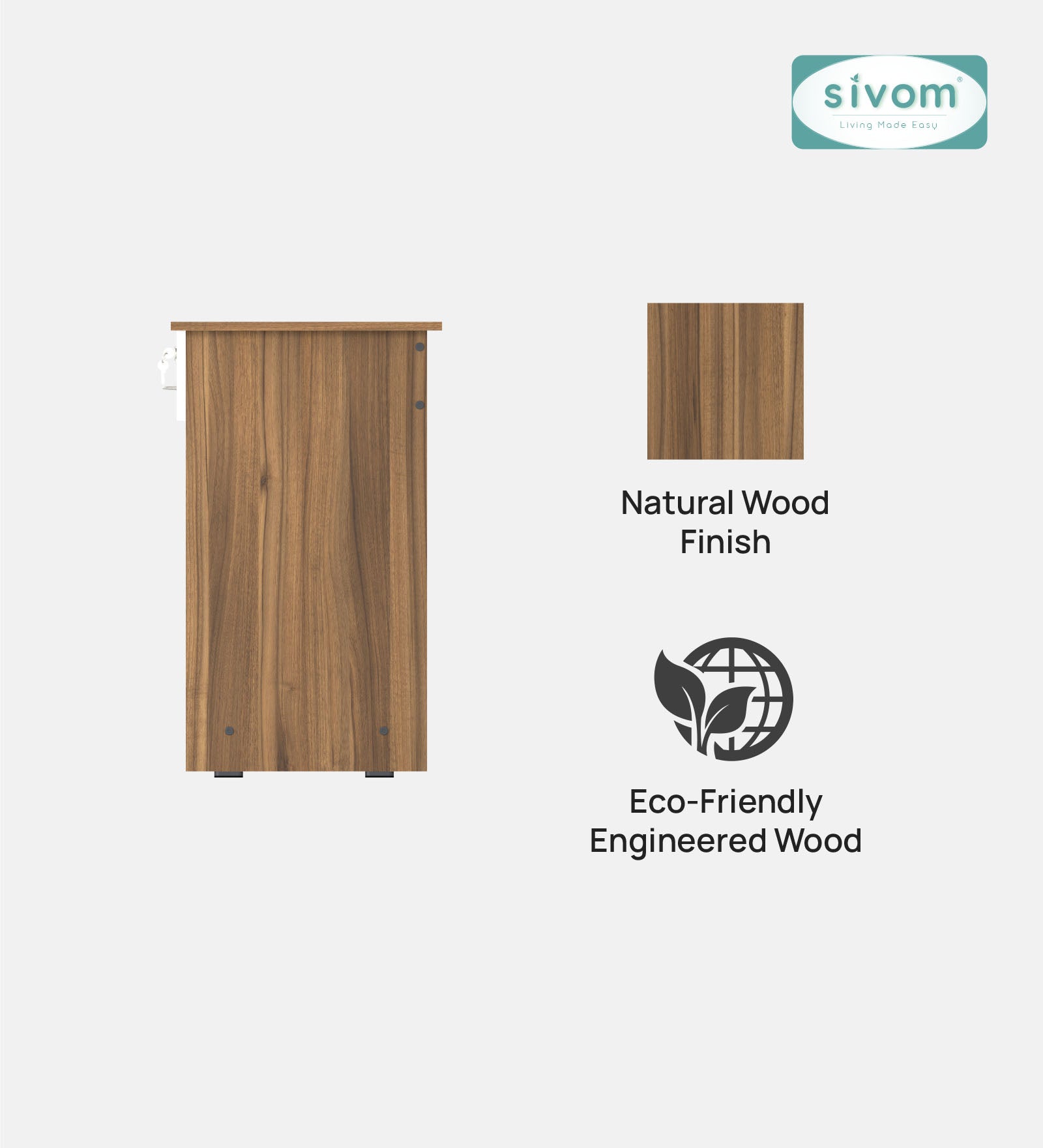 SIVOM Soffi Home/Office Engineered Wood Executive Desk for Modern Homes | Elegant Design & Premium Finish