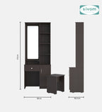 Sivom SIVOM Solitude Dressing Table with Stool Engineered Wood Dressing Table for Modern Homes | Elegant Design & Premium Finish