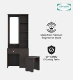 Sivom SIVOM Solitude Dressing Table with Stool Engineered Wood Dressing Table for Modern Homes | Elegant Design & Premium Finish