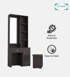 Sivom SIVOM Solitude Dressing Table with Stool Engineered Wood Dressing Table for Modern Homes | Elegant Design & Premium Finish