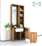 Sivom SIVOM Solitude Dressing Table with Stool Engineered Wood Dressing Table for Modern Homes | Elegant Design & Premium Finish