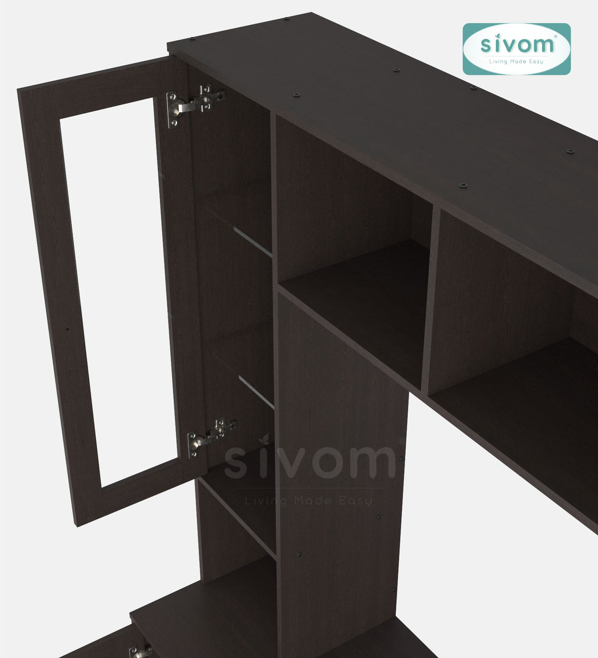 Sivom SIVOM SOUL Multipurpose TV Unit fits upto 43 inch with Storage Engineered Wood TV Entertainment Unit for Modern Homes | Elegant Design & Premium Finish