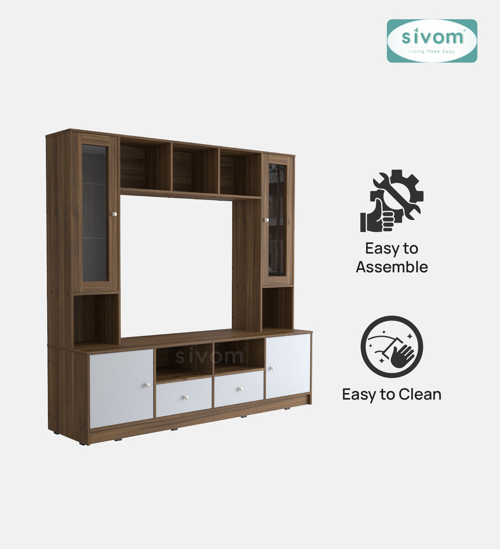 Sivom SIVOM SOUL Multipurpose TV Unit fits upto 43 inch with Storage Engineered Wood TV Entertainment Unit for Modern Homes | Elegant Design & Premium Finish