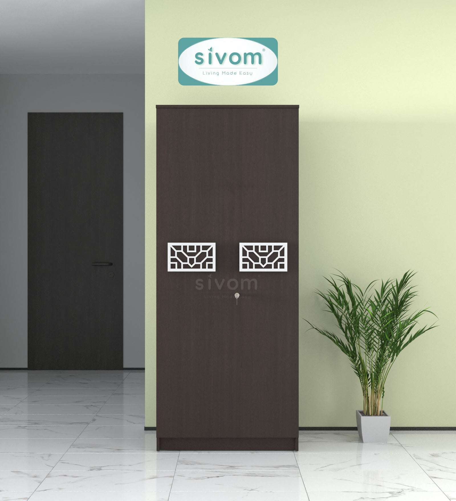 Sivom SIVOM Spacy Multipurpose 2 Door Wardrobe / Engineered Wood 2 Door Wardrobe for Modern Homes | Elegant Design & Premium Finish