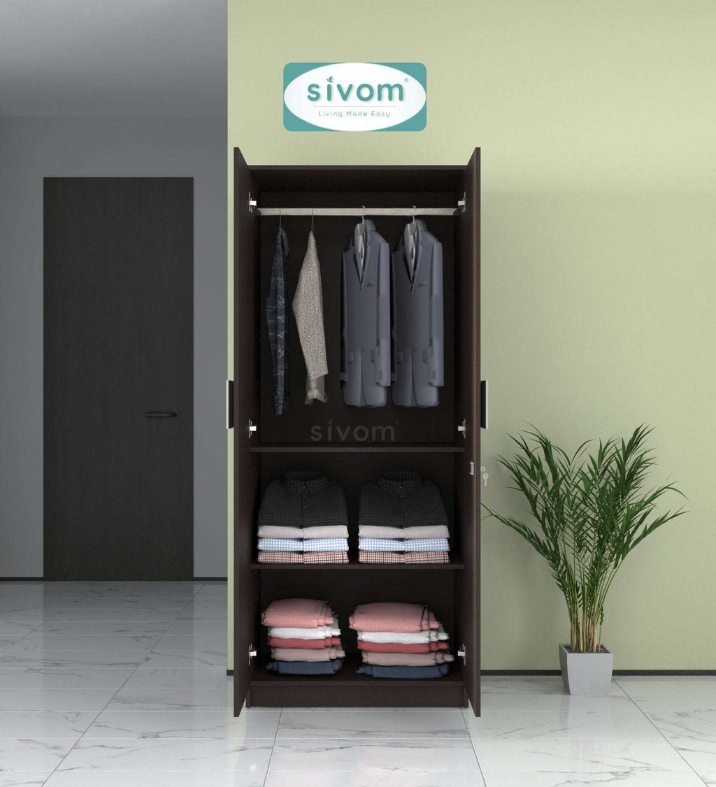 Sivom SIVOM Spacy Multipurpose 2 Door Wardrobe / Engineered Wood 2 Door Wardrobe for Modern Homes | Elegant Design & Premium Finish