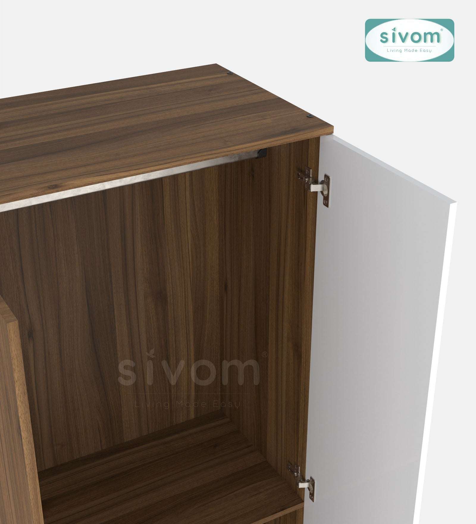 Sivom SIVOM Spacy Multipurpose 2 Door Wardrobe / Engineered Wood 2 Door Wardrobe for Modern Homes | Elegant Design & Premium Finish