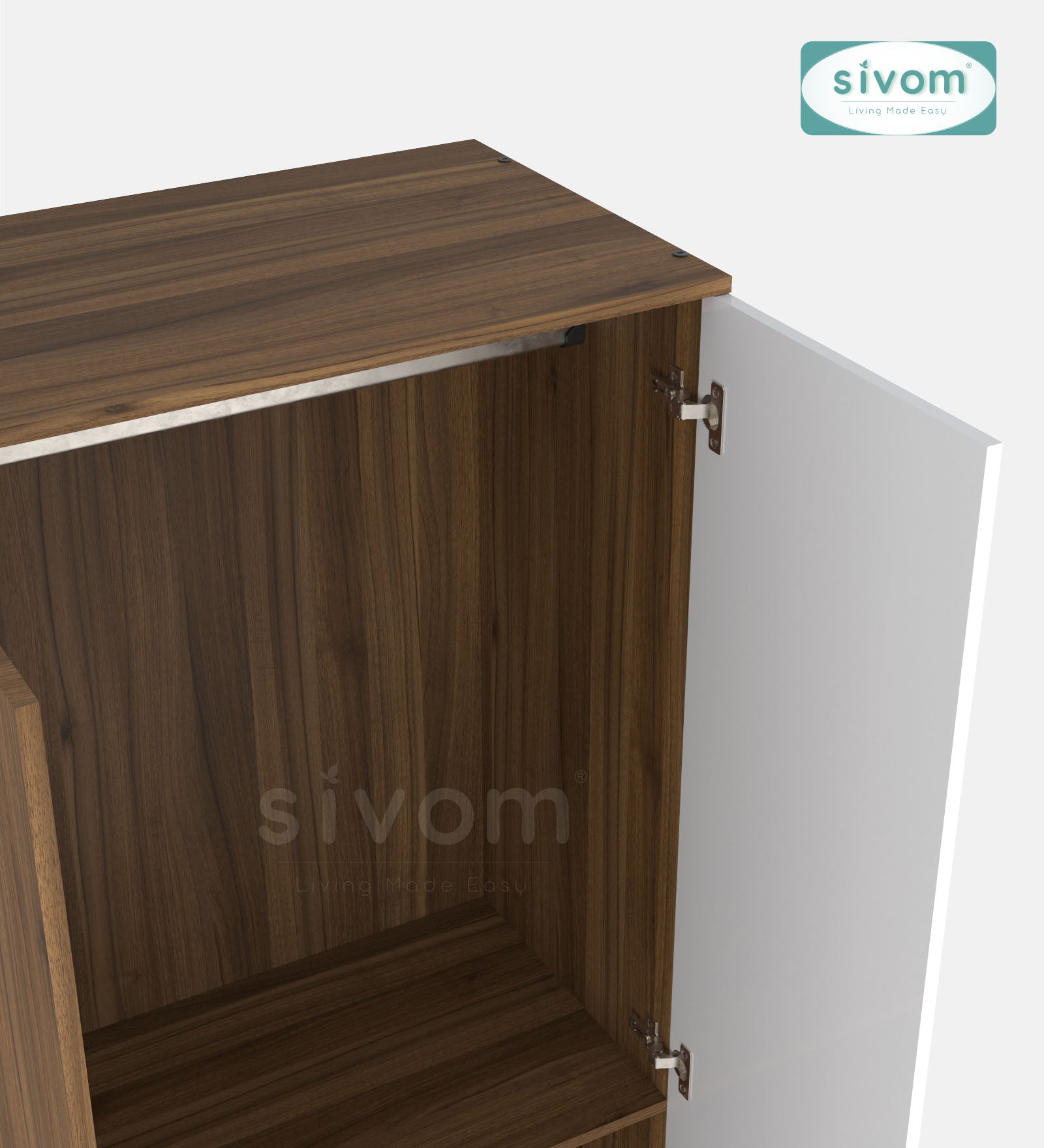 Sivom SIVOM Spacy Multipurpose 2 Door Wardrobe / Engineered Wood 2 Door Wardrobe for Modern Homes | Elegant Design & Premium Finish