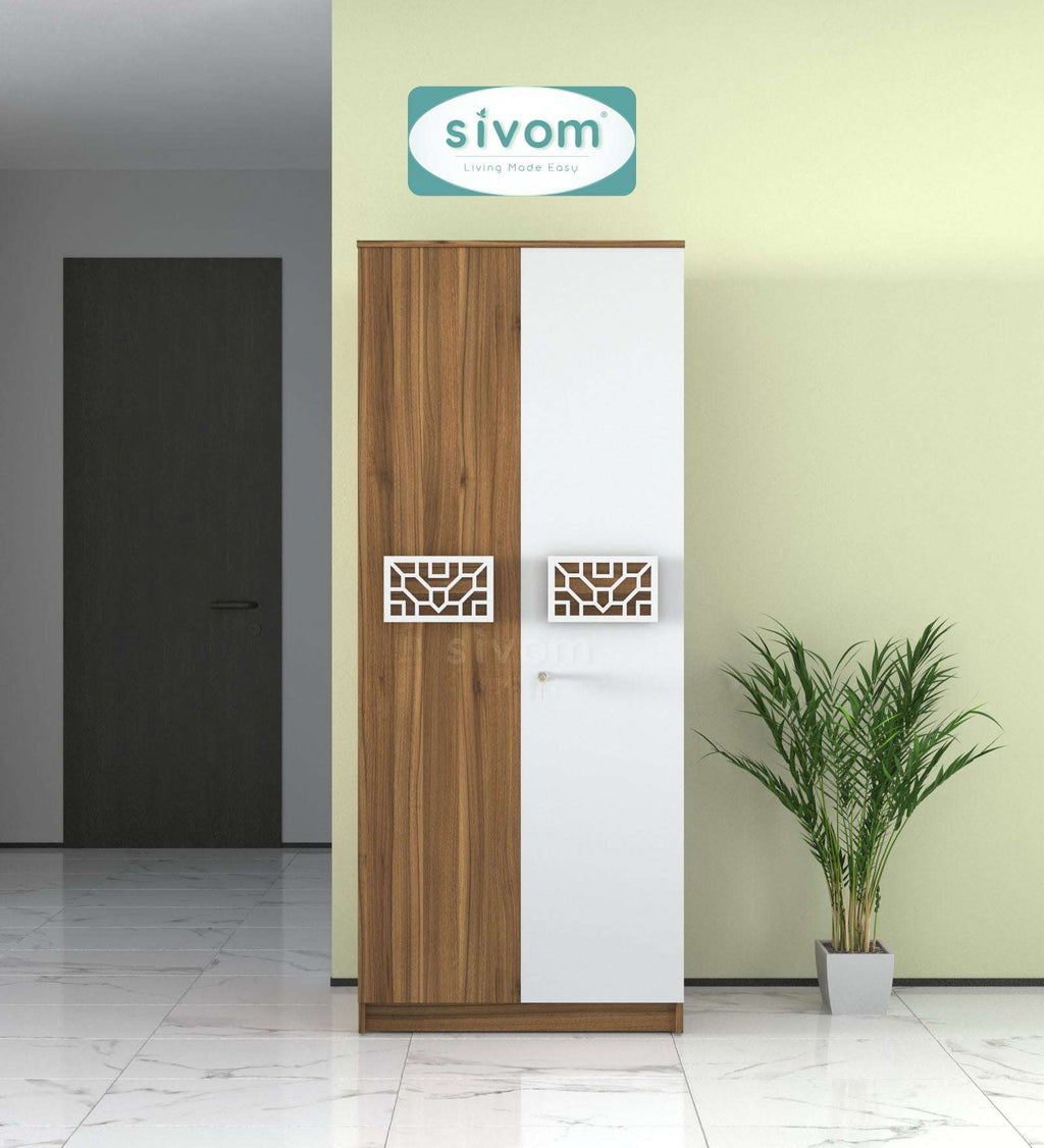 Sivom SIVOM Spacy Multipurpose 2 Door Wardrobe / Engineered Wood 2 Door Wardrobe for Modern Homes | Elegant Design & Premium Finish