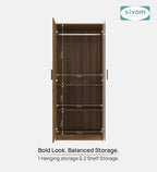 Sivom SIVOM Spacy Multipurpose 2 Door Wardrobe / Engineered Wood 2 Door Wardrobe for Modern Homes | Elegant Design & Premium Finish