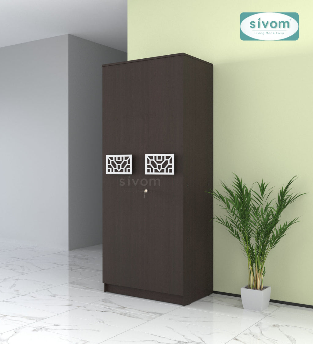 Sivom SIVOM Spacy Multipurpose 2 Door Wardrobe / Engineered Wood 2 Door Wardrobe for Modern Homes | Elegant Design & Premium Finish