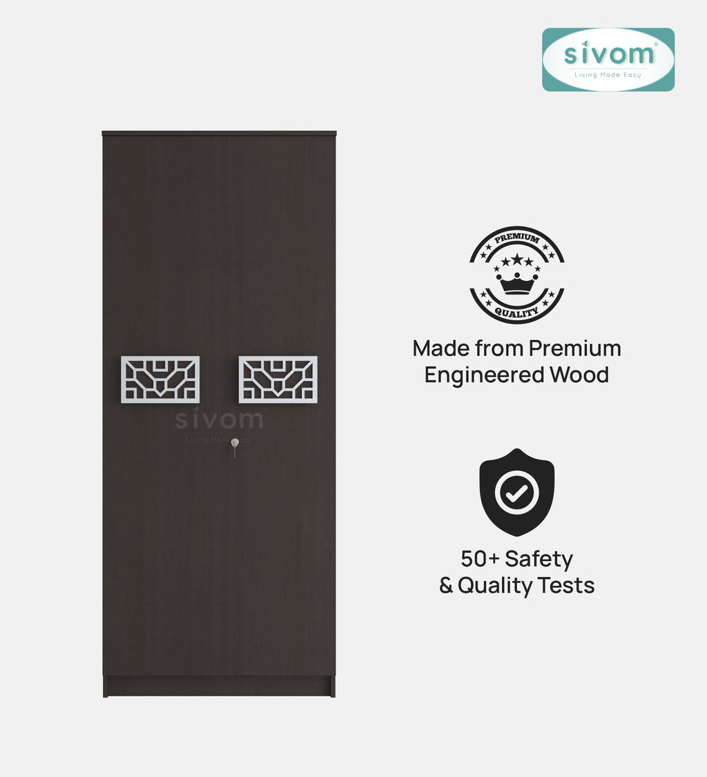 Sivom SIVOM Spacy Multipurpose 2 Door Wardrobe / Engineered Wood 2 Door Wardrobe for Modern Homes | Elegant Design & Premium Finish