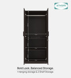 Sivom SIVOM Spacy Multipurpose 2 Door Wardrobe / Engineered Wood 2 Door Wardrobe for Modern Homes | Elegant Design & Premium Finish