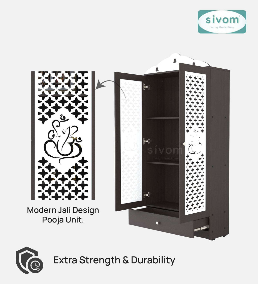 Sivom SIVOM Spree Home Temple/Pooja Unit/Home Mandir/ Engineered Wood Home Temple (Height: 167, Knock Down) for Modern Homes | Elegant Design & Premium Finish