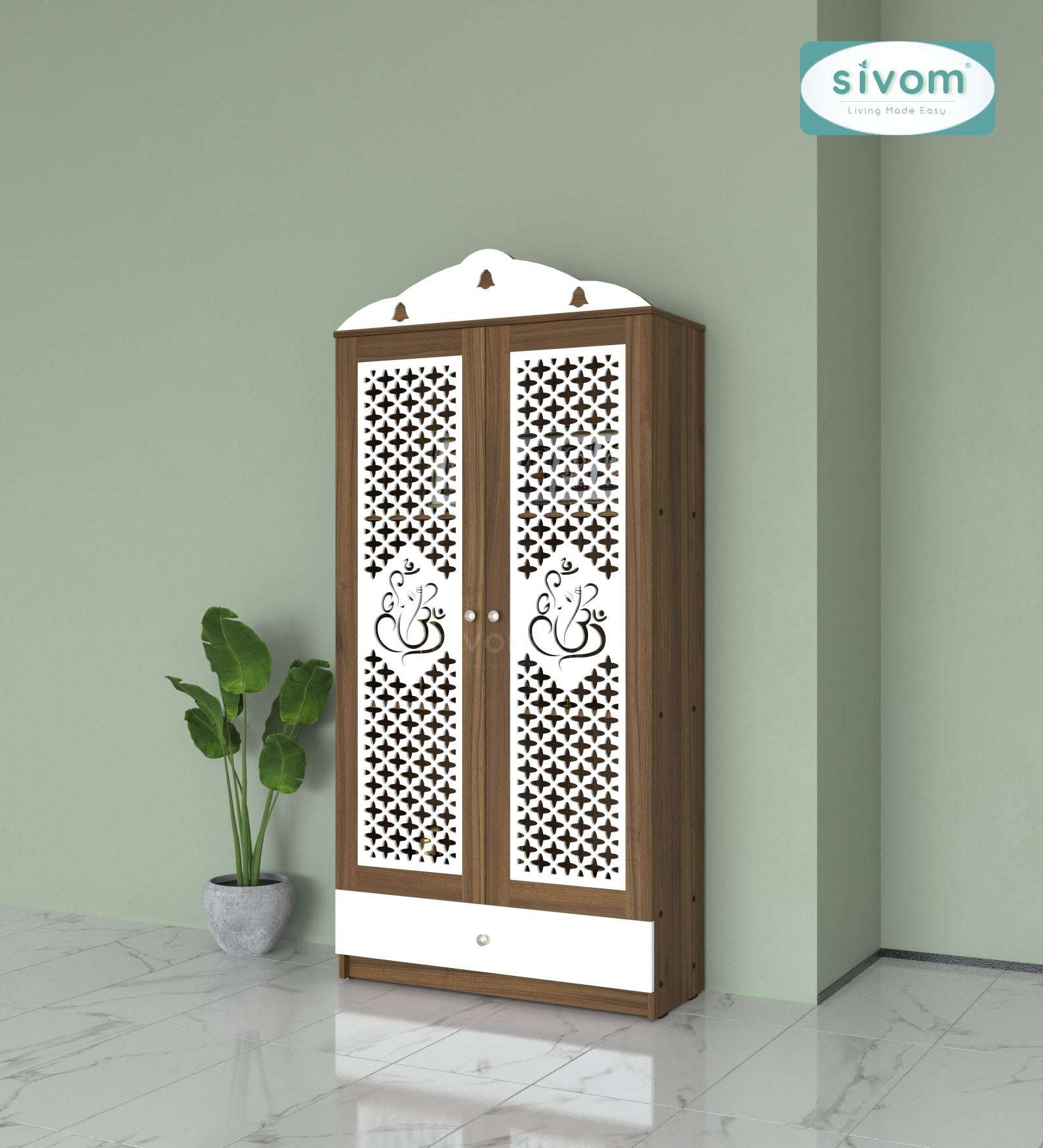 Sivom SIVOM Spree Home Temple/Pooja Unit/Home Mandir/ Engineered Wood Home Temple (Height: 167, Knock Down) for Modern Homes | Elegant Design & Premium Finish