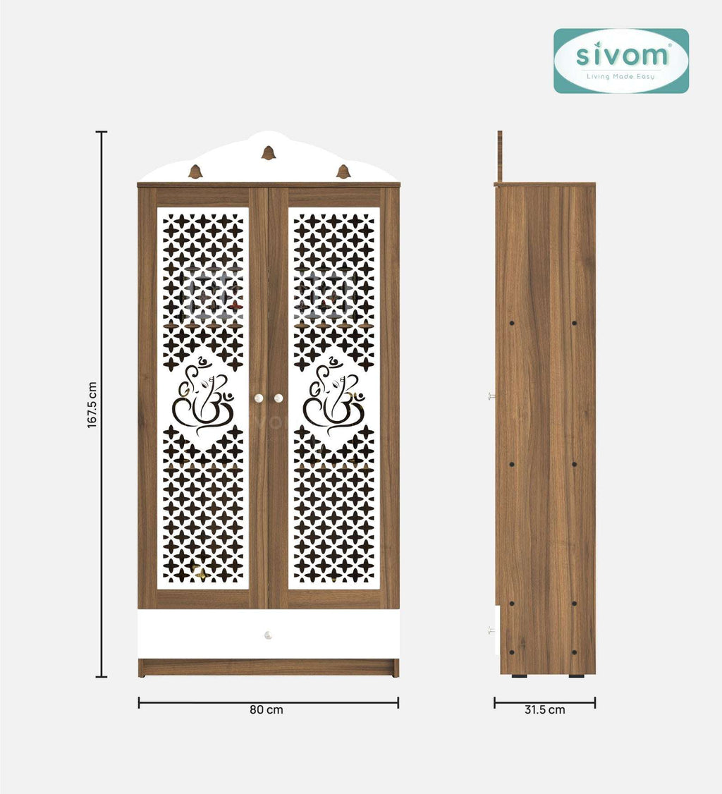 Sivom SIVOM Spree Home Temple/Pooja Unit/Home Mandir/ Engineered Wood Home Temple (Height: 167, Knock Down) for Modern Homes | Elegant Design & Premium Finish