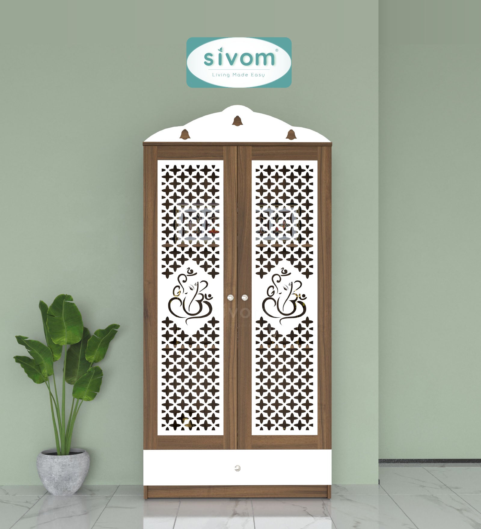 Sivom SIVOM Spree Home Temple/Pooja Unit/Home Mandir/ Engineered Wood Home Temple (Height: 167, Knock Down) for Modern Homes | Elegant Design & Premium Finish