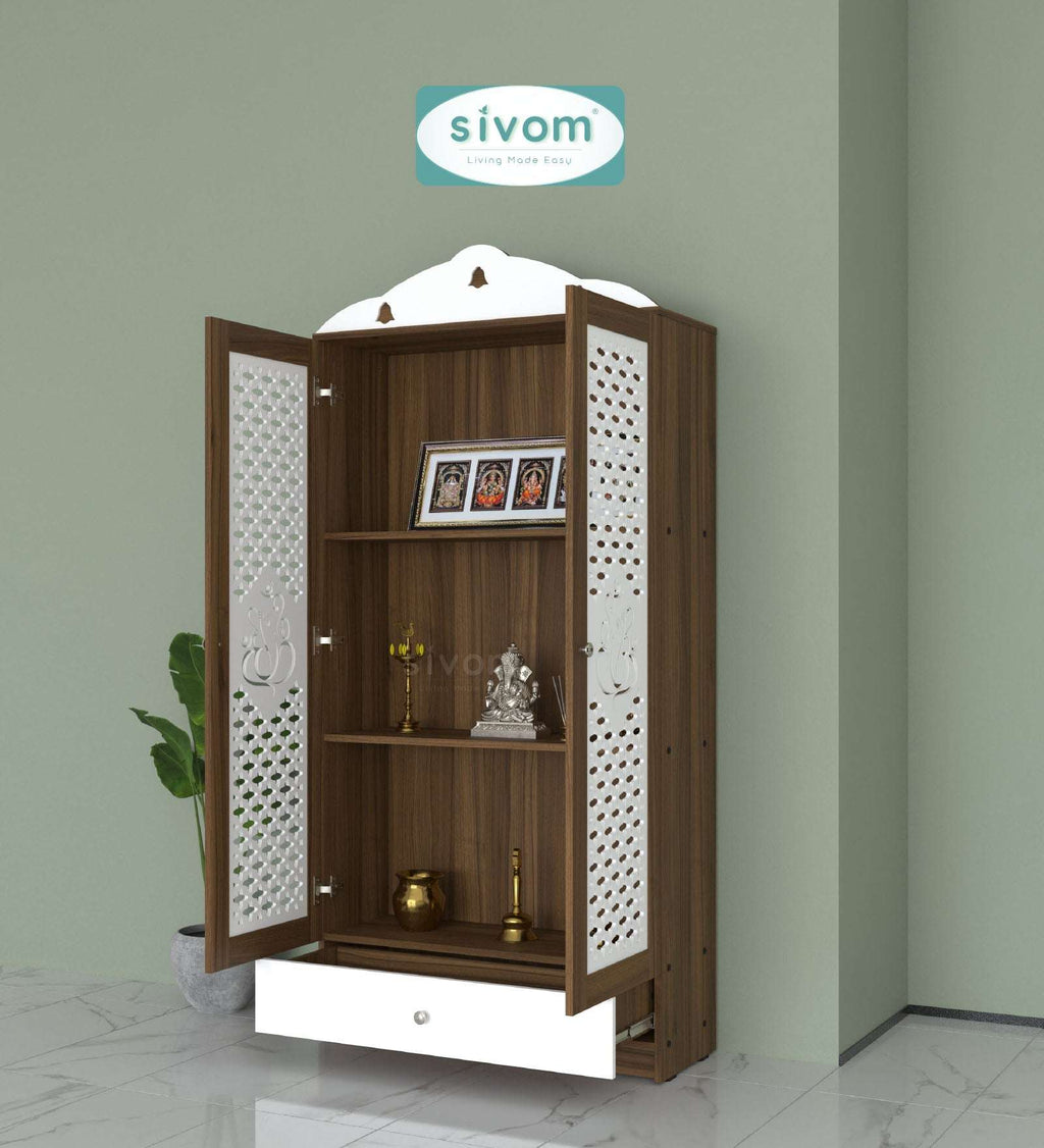 Sivom SIVOM Spree Home Temple/Pooja Unit/Home Mandir/ Engineered Wood Home Temple (Height: 167, Knock Down) for Modern Homes | Elegant Design & Premium Finish