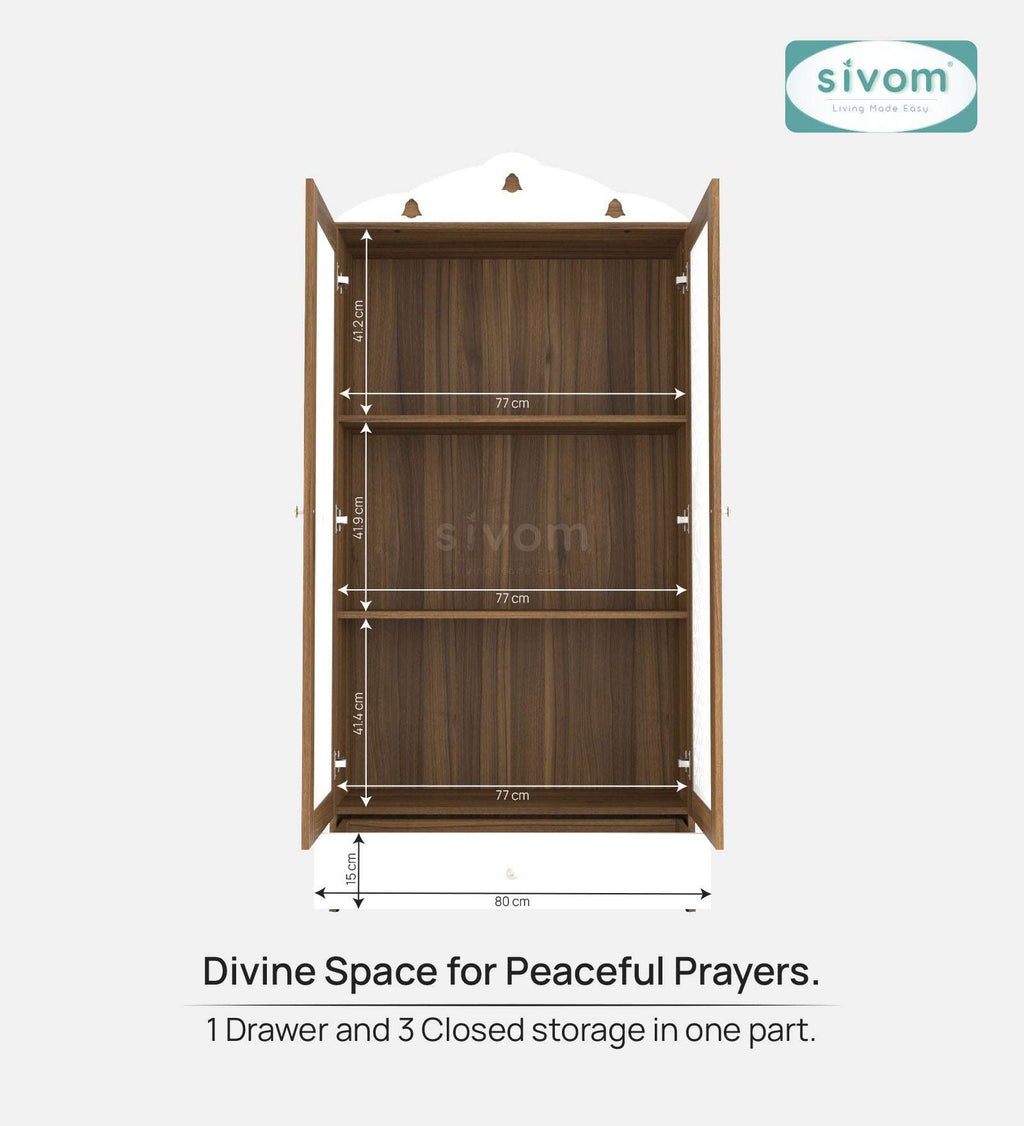 Sivom SIVOM Spree Home Temple/Pooja Unit/Home Mandir/ Engineered Wood Home Temple (Height: 167, Knock Down) for Modern Homes | Elegant Design & Premium Finish