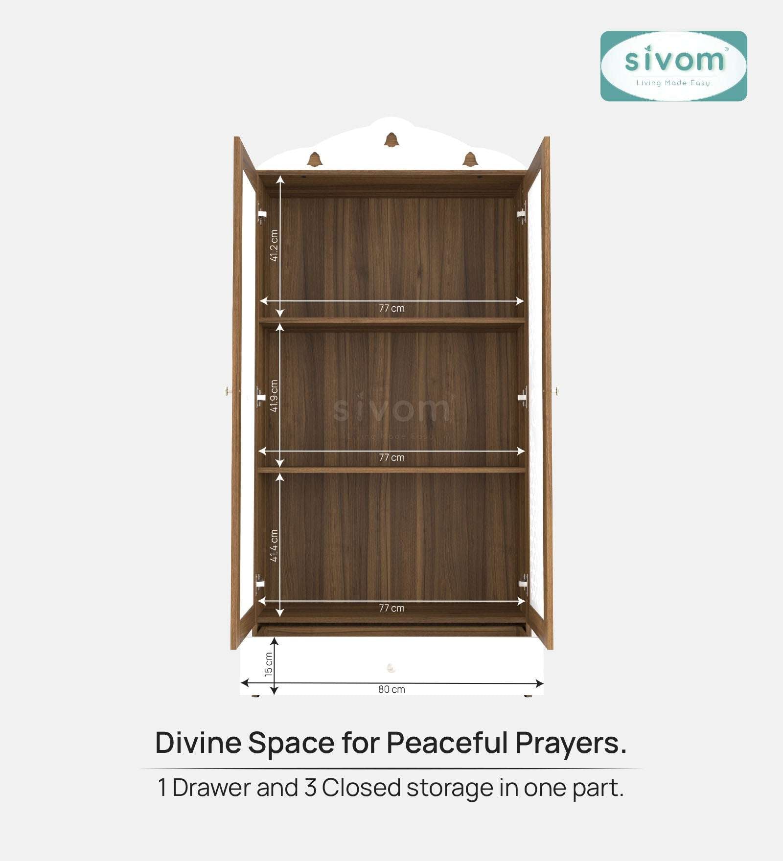 Sivom SIVOM Spree Home Temple/Pooja Unit/Home Mandir/ Engineered Wood Home Temple (Height: 167, Knock Down) for Modern Homes | Elegant Design & Premium Finish