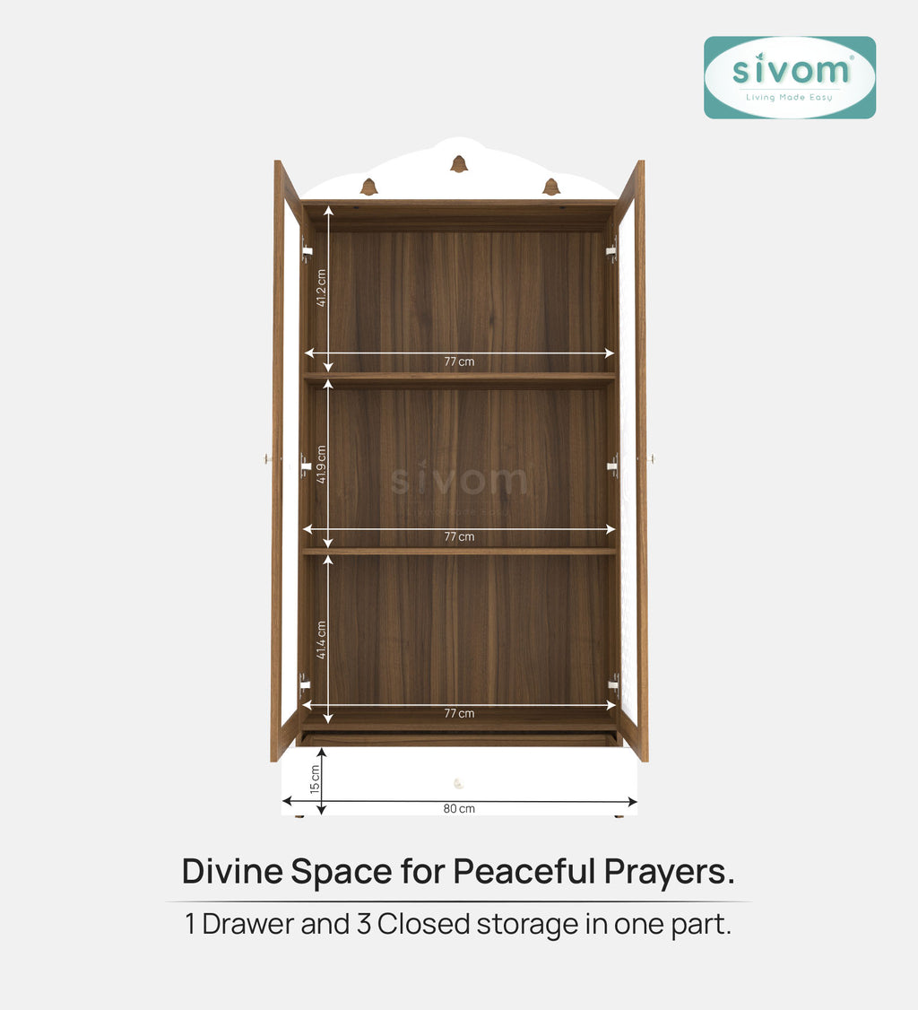 Sivom SIVOM Spree Home Temple/Pooja Unit/Home Mandir/ Engineered Wood Home Temple (Height: 167, Knock Down) for Modern Homes | Elegant Design & Premium Finish