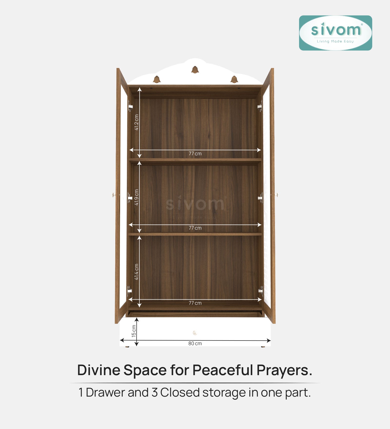 Sivom SIVOM Spree Home Temple/Pooja Unit/Home Mandir/ Engineered Wood Home Temple (Height: 167, Knock Down) for Modern Homes | Elegant Design & Premium Finish