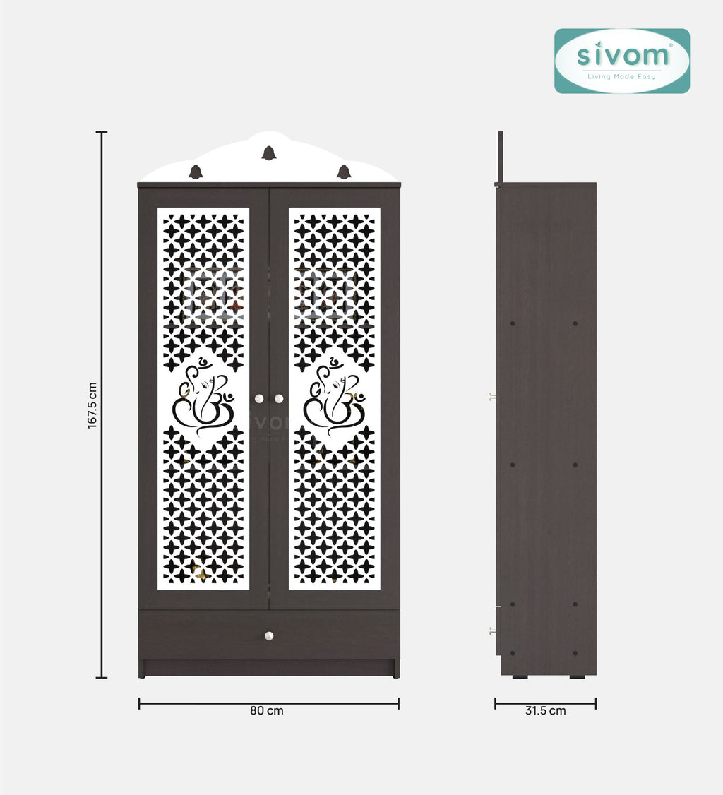 Sivom SIVOM Spree Home Temple/Pooja Unit/Home Mandir/ Engineered Wood Home Temple (Height: 167, Knock Down) for Modern Homes | Elegant Design & Premium Finish