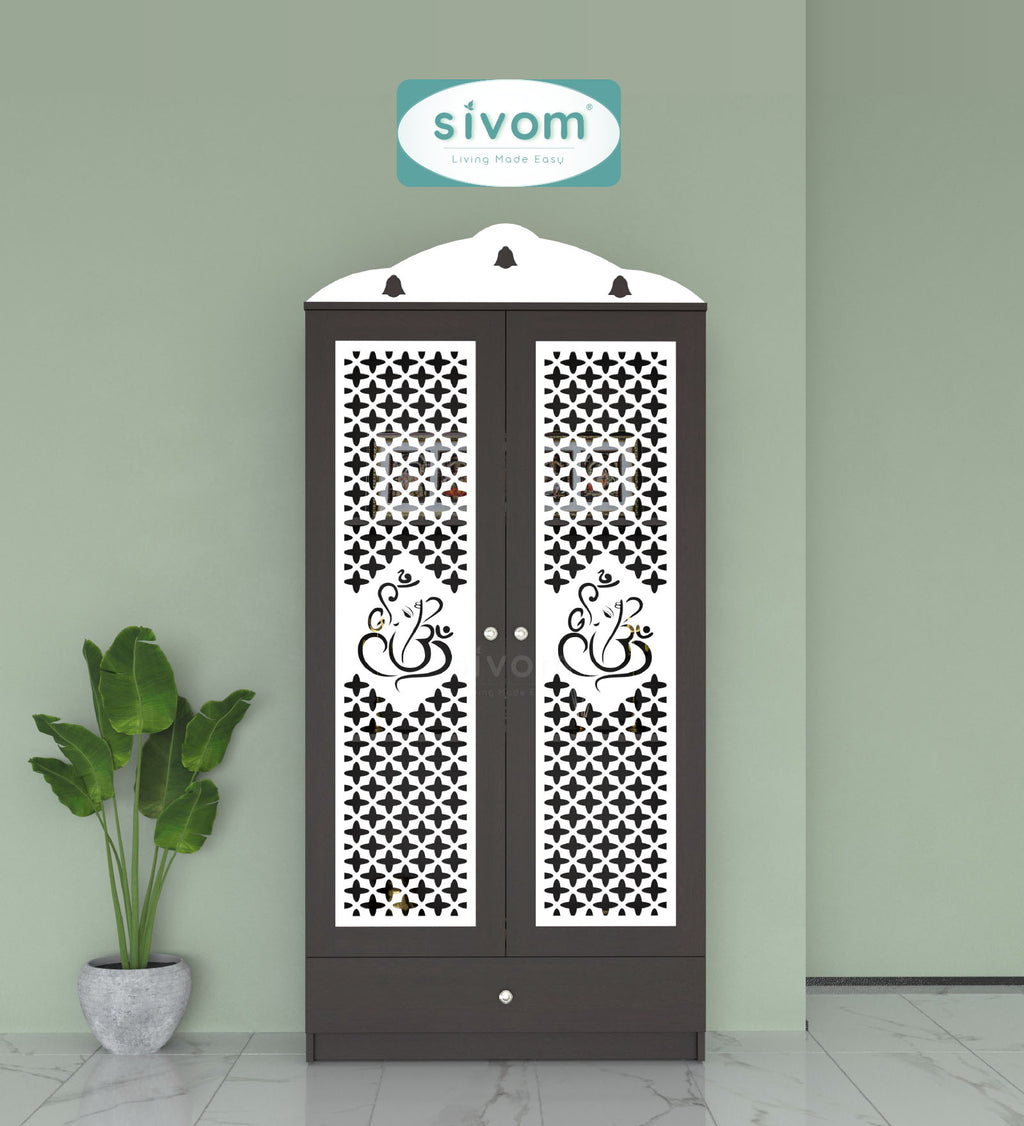 Sivom SIVOM Spree Home Temple/Pooja Unit/Home Mandir/ Engineered Wood Home Temple (Height: 167, Knock Down) for Modern Homes | Elegant Design & Premium Finish