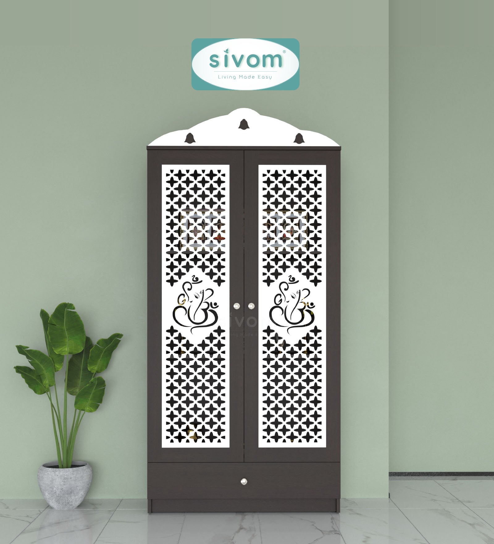 Sivom SIVOM Spree Home Temple/Pooja Unit/Home Mandir/ Engineered Wood Home Temple (Height: 167, Knock Down) for Modern Homes | Elegant Design & Premium Finish