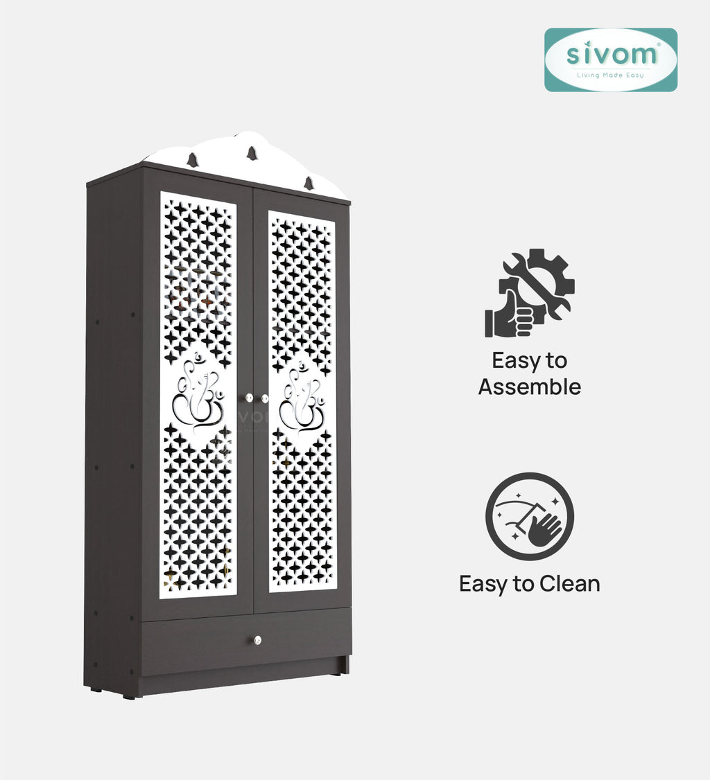 Sivom SIVOM Spree Home Temple/Pooja Unit/Home Mandir/ Engineered Wood Home Temple (Height: 167, Knock Down) for Modern Homes | Elegant Design & Premium Finish