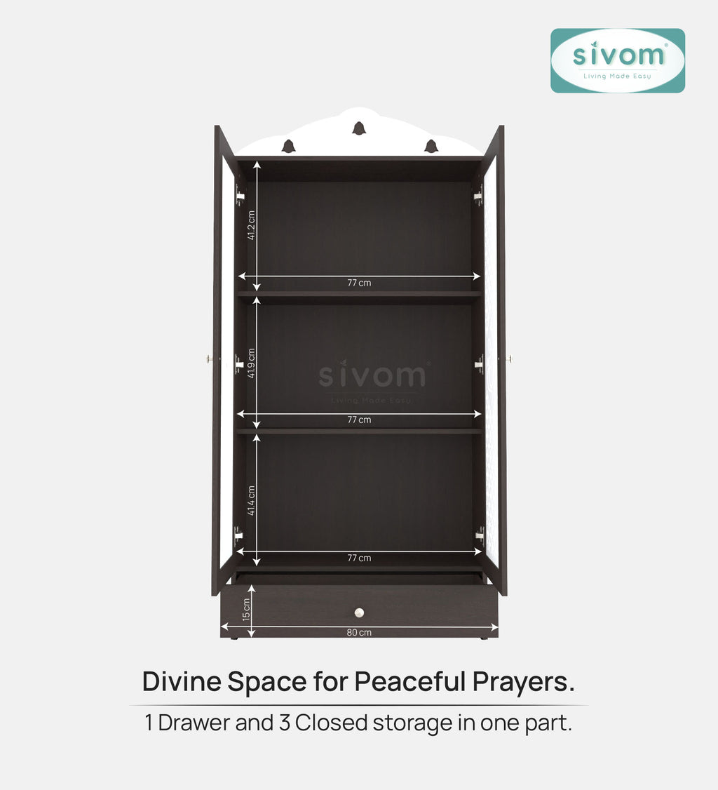 Sivom SIVOM Spree Home Temple/Pooja Unit/Home Mandir/ Engineered Wood Home Temple (Height: 167, Knock Down) for Modern Homes | Elegant Design & Premium Finish
