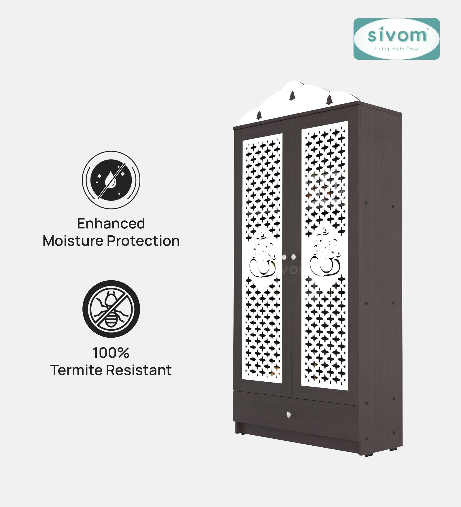 Sivom SIVOM Spree Home Temple/Pooja Unit/Home Mandir/ Engineered Wood Home Temple (Height: 167, Knock Down) for Modern Homes | Elegant Design & Premium Finish