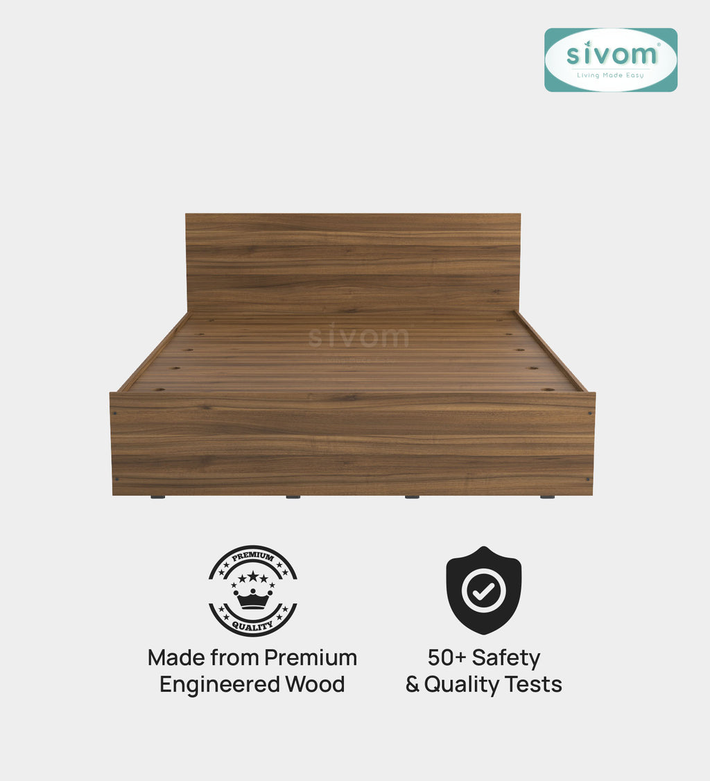 Sivom furniture SIVOM Stark Bed with Storage Engineered Wood queen Bed Engineered Wood Queen Bed (Delivery Condition - Knock Down)