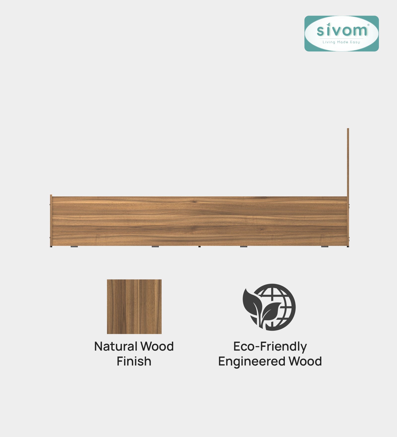 Sivom furniture SIVOM Stark Bed with Storage Engineered Wood queen Bed Engineered Wood Queen Bed (Delivery Condition - Knock Down)