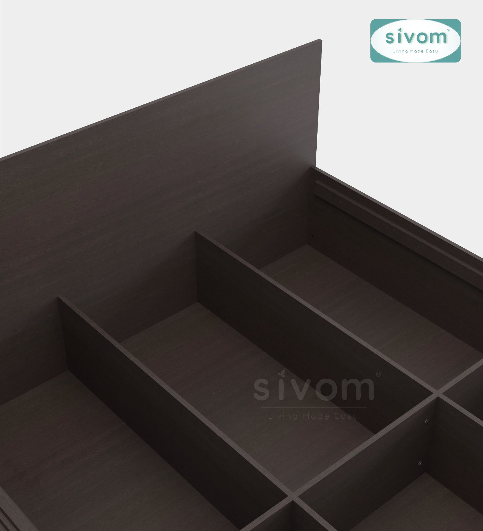Sivom furniture SIVOM Stark Bed with Storage Engineered Wood queen Bed Engineered Wood Queen Bed (Delivery Condition - Knock Down)