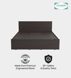 Sivom furniture SIVOM Stark Bed with Storage Engineered Wood queen Bed Engineered Wood Queen Bed (Delivery Condition - Knock Down)