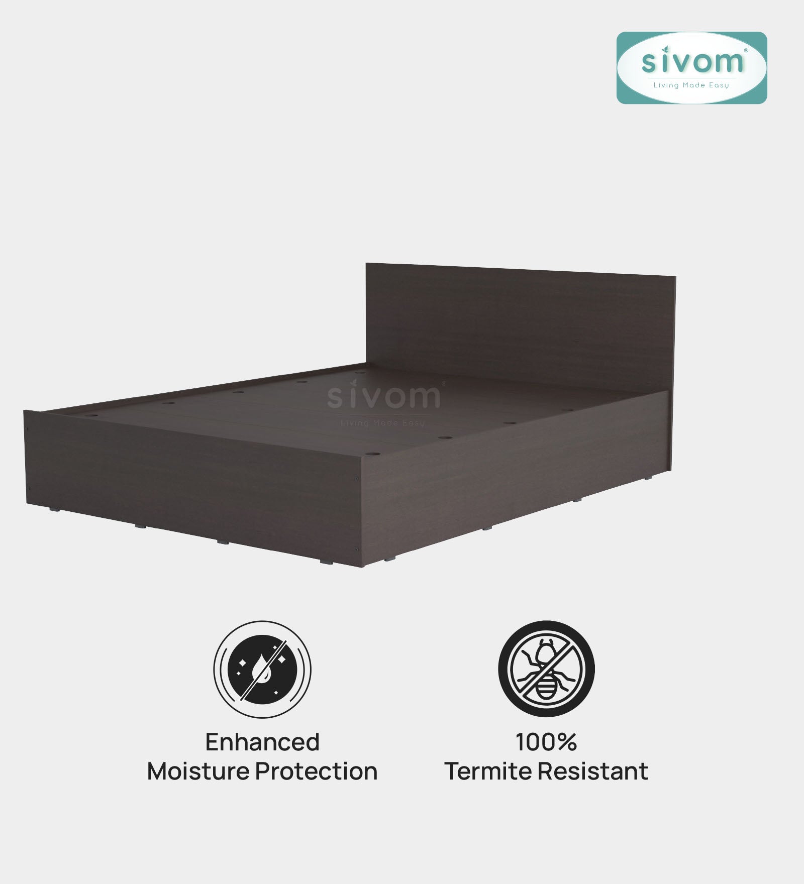 Sivom furniture SIVOM Stark Bed with Storage Engineered Wood queen Bed Engineered Wood Queen Bed (Delivery Condition - Knock Down)