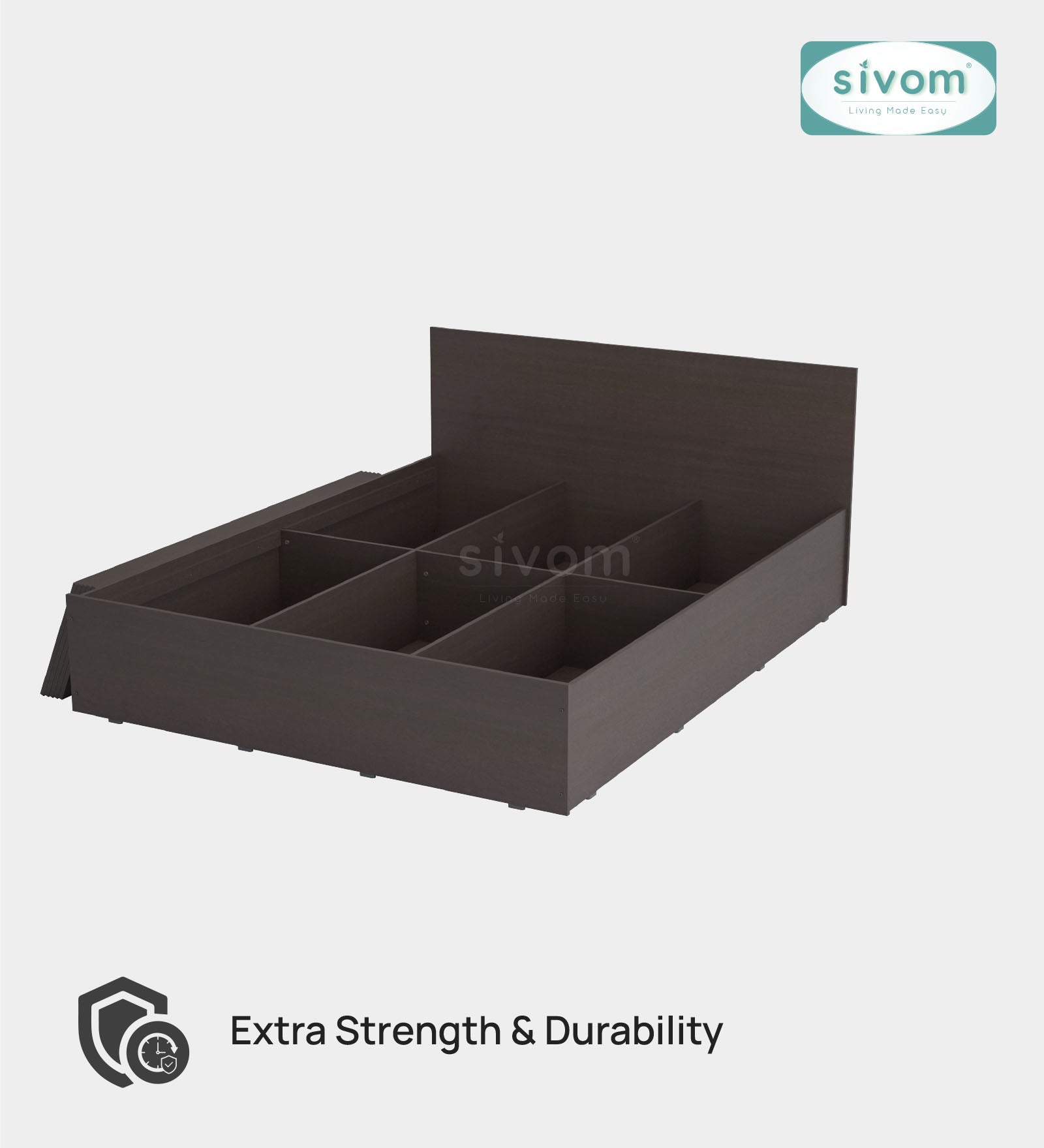 Sivom furniture SIVOM Stark Bed with Storage Engineered Wood queen Bed Engineered Wood Queen Bed (Delivery Condition - Knock Down)