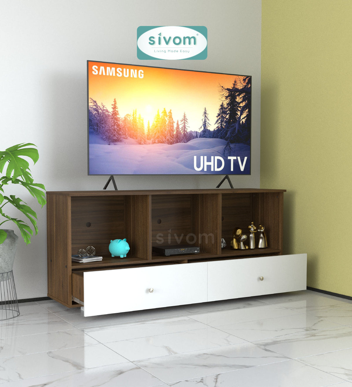 Sivom furniture SIVOM SUMO Multipurpose TV Unit fits upto 43 inch with Storage Engineered Wood TV Entertainment Unit for Modern Homes | Elegant Design & Premium Finish (Copy) (Copy) (Copy) (Copy)