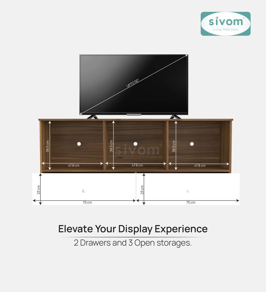 Sivom furniture SIVOM SUMO Multipurpose TV Unit fits upto 43 inch with Storage Engineered Wood TV Entertainment Unit for Modern Homes | Elegant Design & Premium Finish (Copy) (Copy) (Copy) (Copy)
