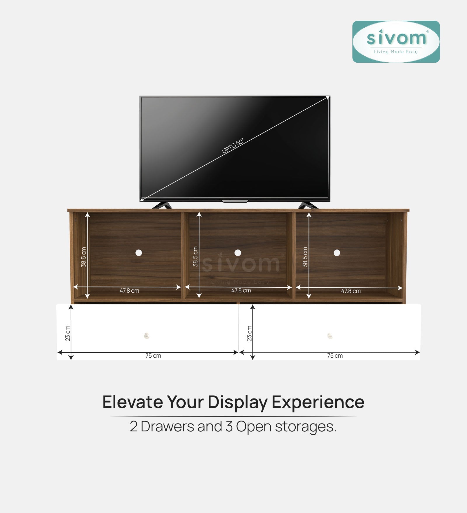 Sivom furniture SIVOM SUMO Multipurpose TV Unit fits upto 43 inch with Storage Engineered Wood TV Entertainment Unit for Modern Homes | Elegant Design & Premium Finish (Copy) (Copy) (Copy) (Copy)