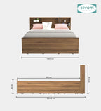 Sivom furniture SIVOM Sylvia Bed with Storage Engineered Wood queen Bed Engineered Wood Queen Bed (Delivery Condition - Knock Down)