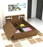 Sivom furniture SIVOM Sylvia Bed with Storage Engineered Wood queen Bed Engineered Wood Queen Bed (Delivery Condition - Knock Down)