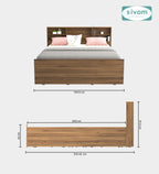 Sivom furniture SIVOM Sylvia Bed with Storage Engineered Wood queen Bed Engineered Wood Queen Bed (Delivery Condition - Knock Down)