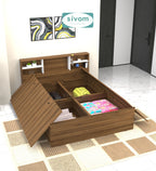 Sivom furniture SIVOM Sylvia Bed with Storage Engineered Wood queen Bed Engineered Wood Queen Bed (Delivery Condition - Knock Down)