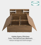 Sivom furniture SIVOM Sylvia Bed with Storage Engineered Wood queen Bed Engineered Wood Queen Bed (Delivery Condition - Knock Down)