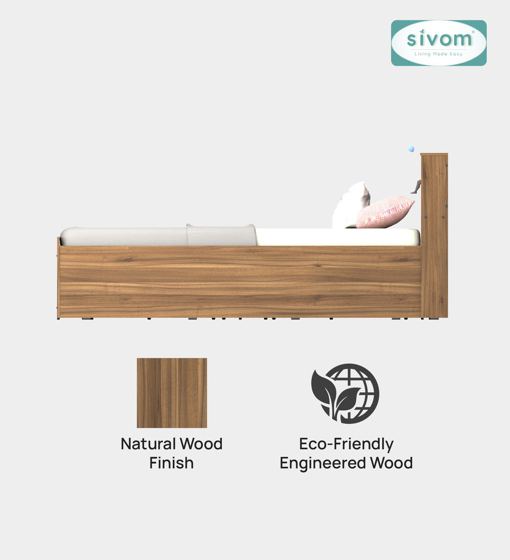 Sivom furniture SIVOM Sylvia Bed with Storage Engineered Wood queen Bed Engineered Wood Queen Bed (Delivery Condition - Knock Down)