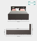 Sivom furniture SIVOM Sylvia Bed with Storage Engineered Wood queen Bed Engineered Wood Queen Bed (Delivery Condition - Knock Down)