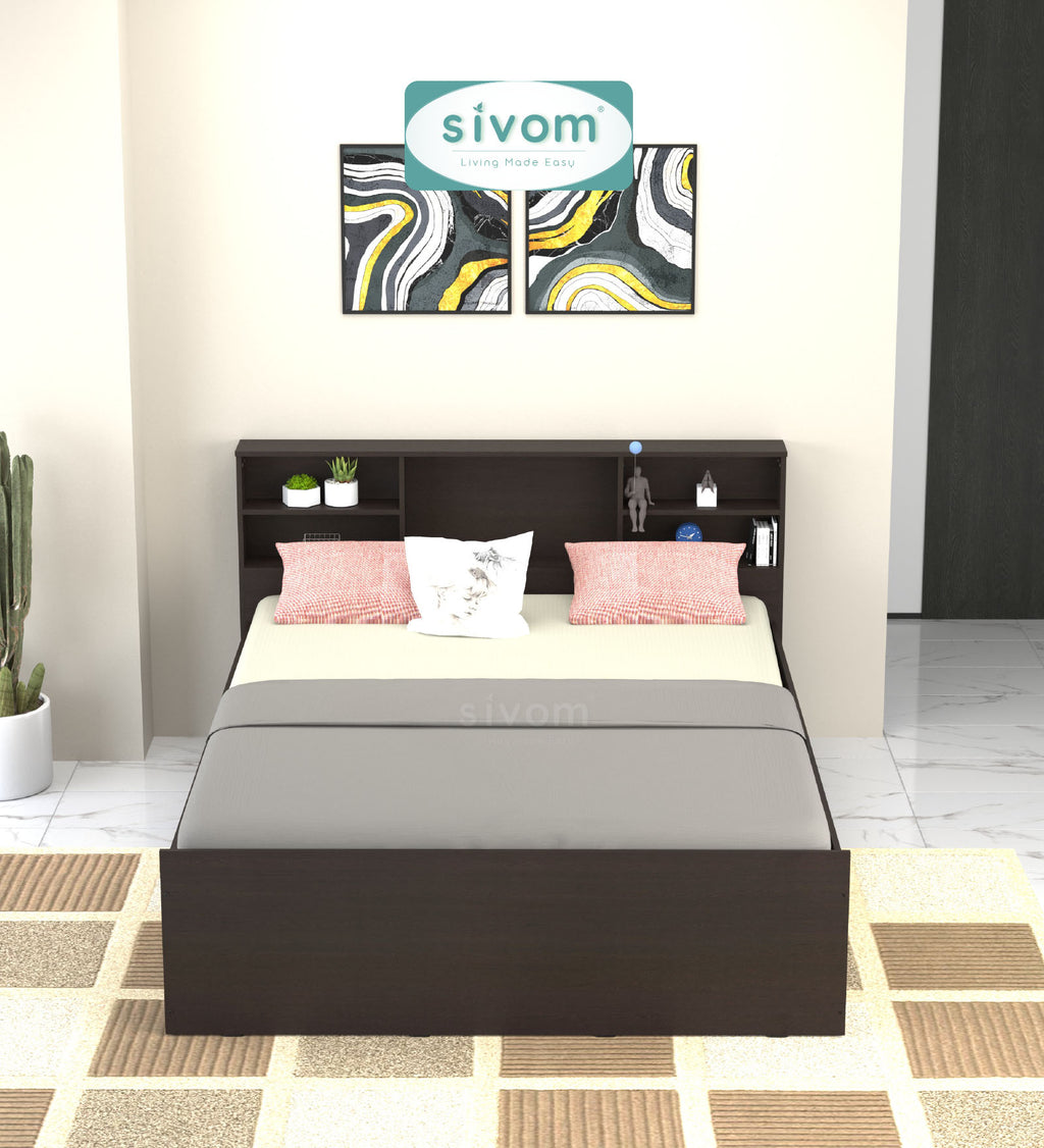 Sivom furniture SIVOM Sylvia Bed with Storage Engineered Wood queen Bed Engineered Wood Queen Bed (Delivery Condition - Knock Down)