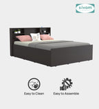 Sivom furniture SIVOM Sylvia Bed with Storage Engineered Wood queen Bed Engineered Wood Queen Bed (Delivery Condition - Knock Down)